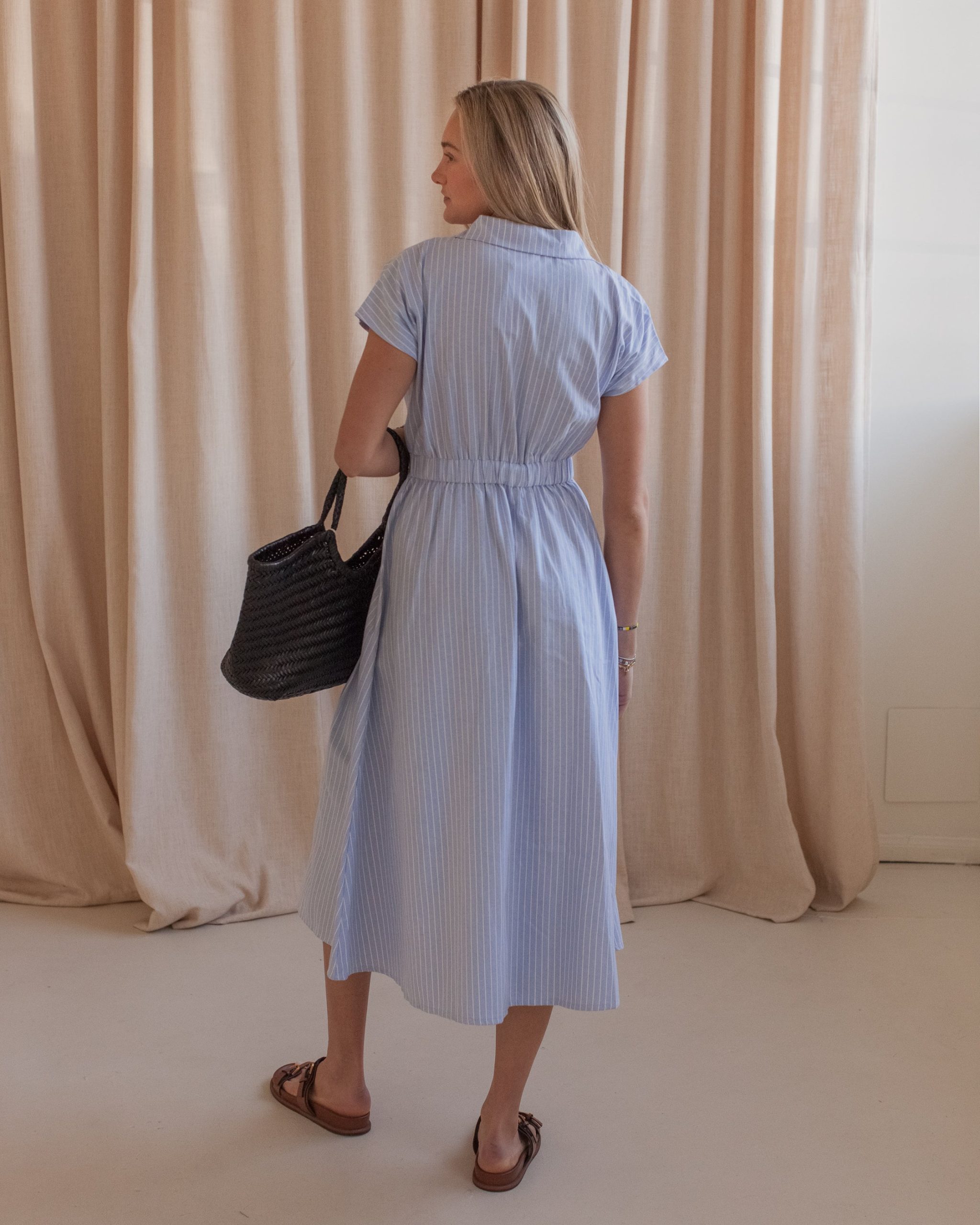 Hannah Pinstripe Midi Dress - Image 2