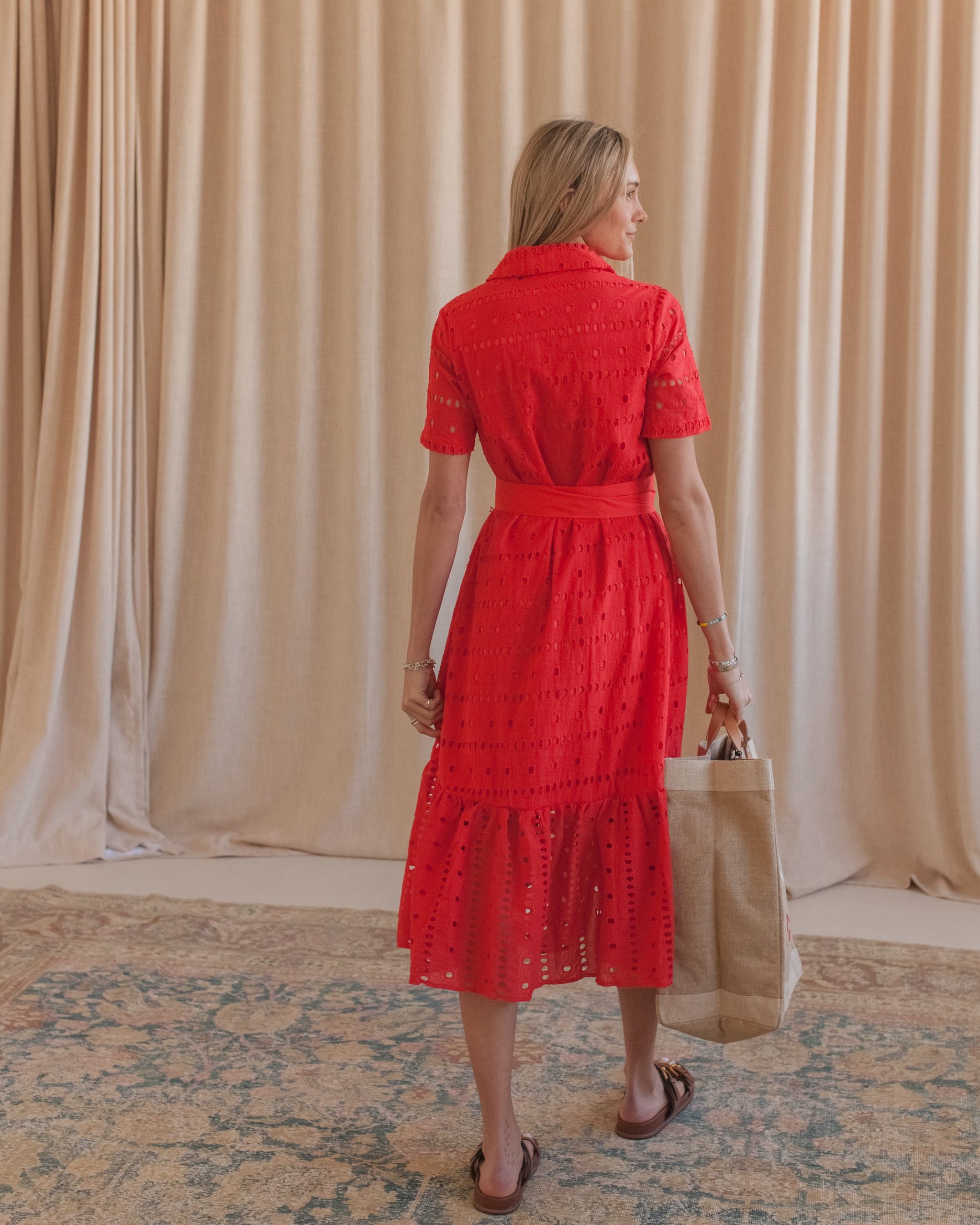 Francis Eyelet Midi Dress - Image 6