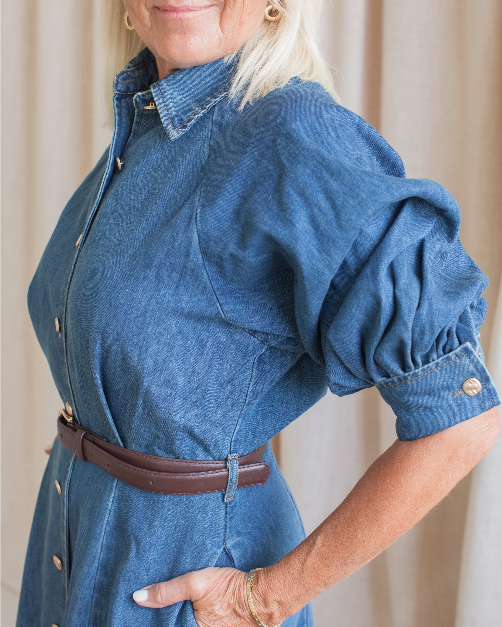 Lena Denim Belted Dress - Image 4
