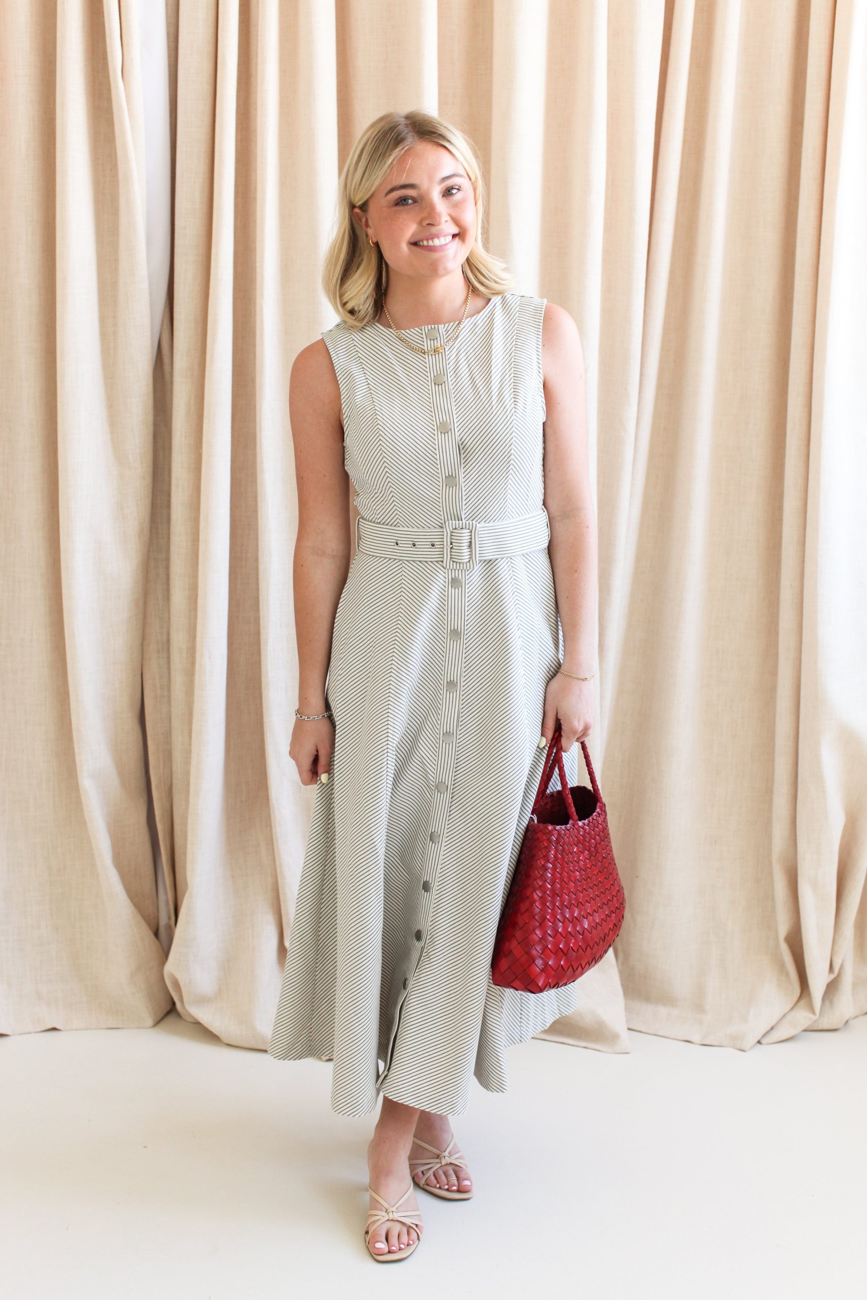 Valerie Striped Midi Dress - Image 2