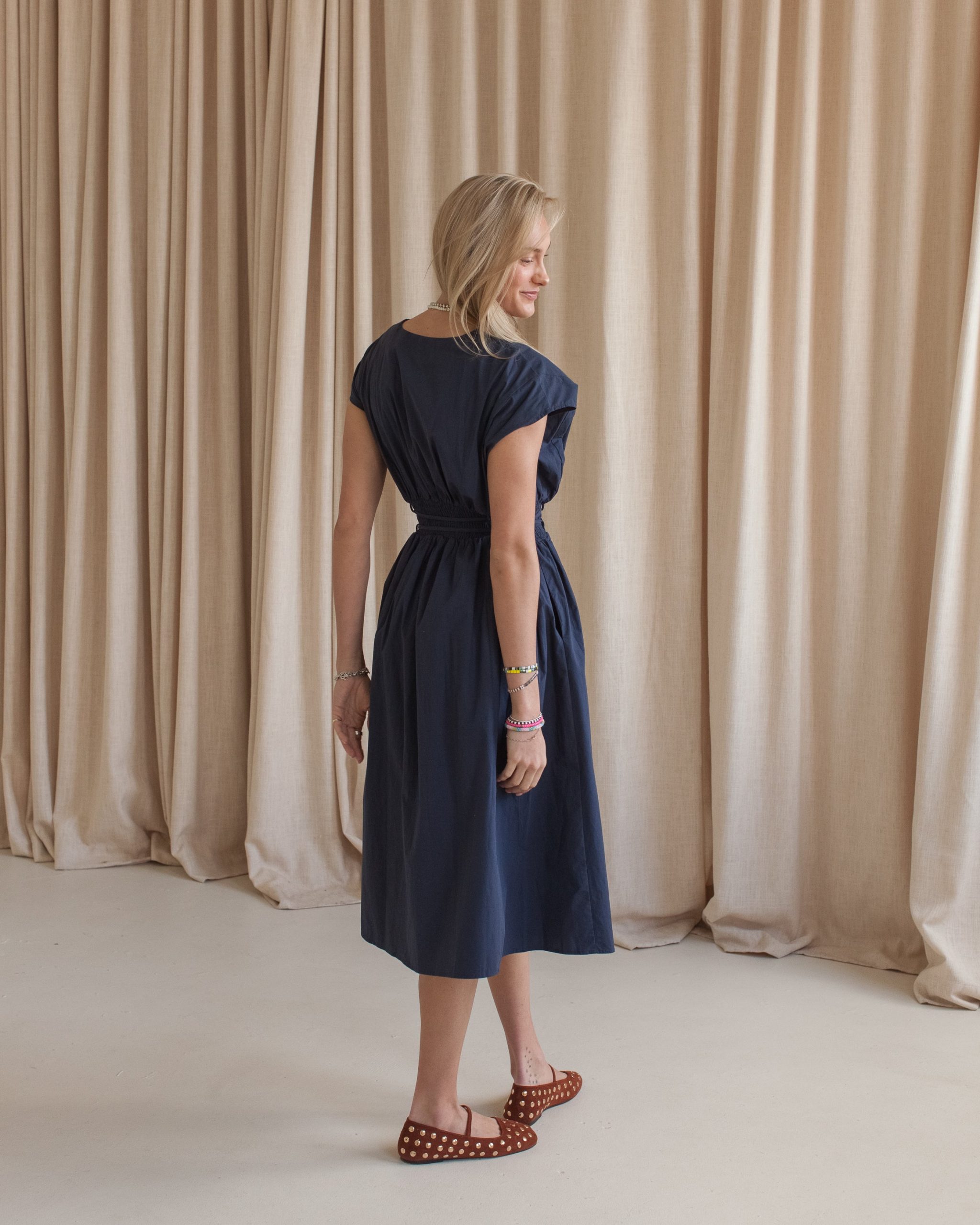 Elena Pleated Midi Dress - Image 4
