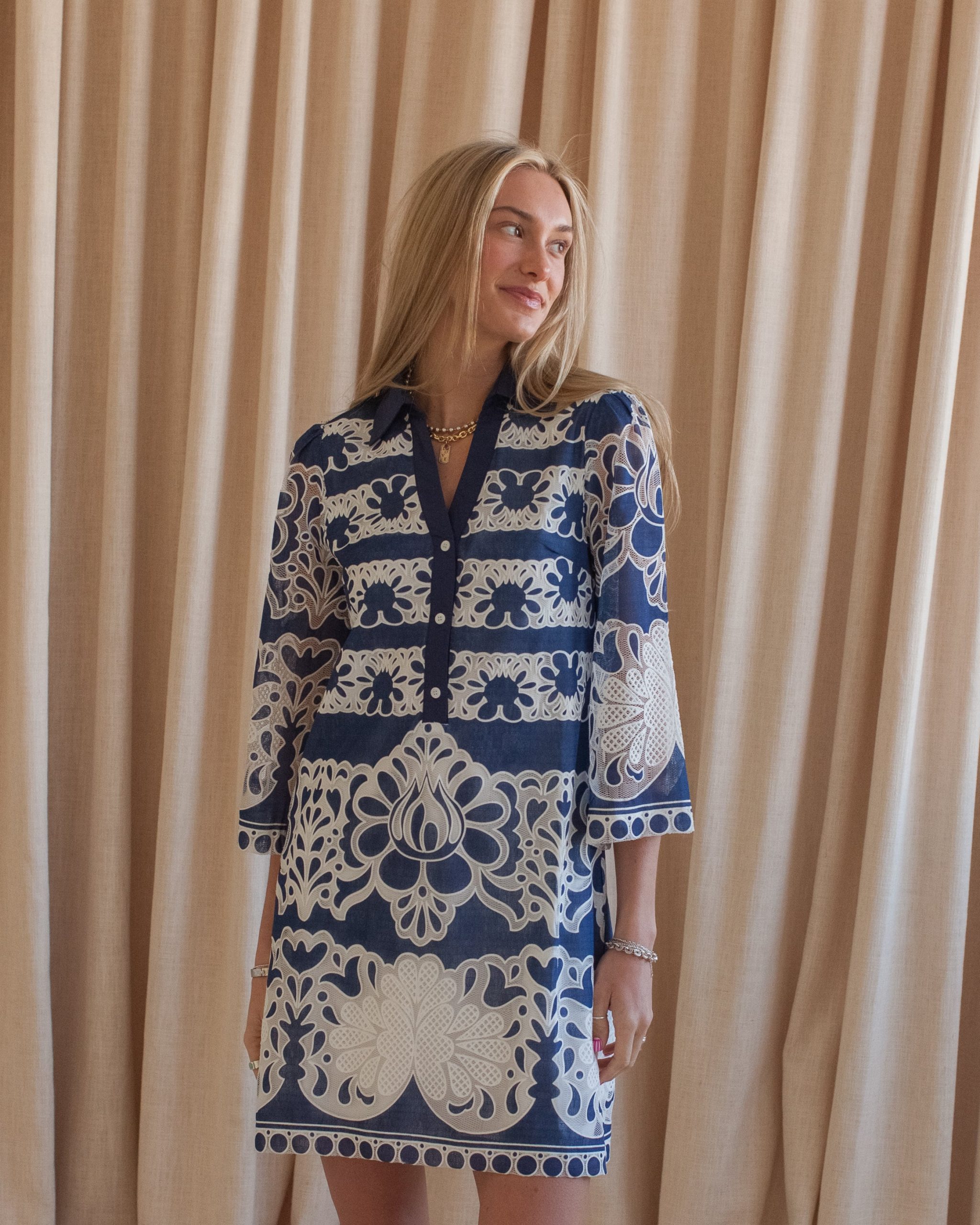 Santorini Lace Shift Dress - Image 2