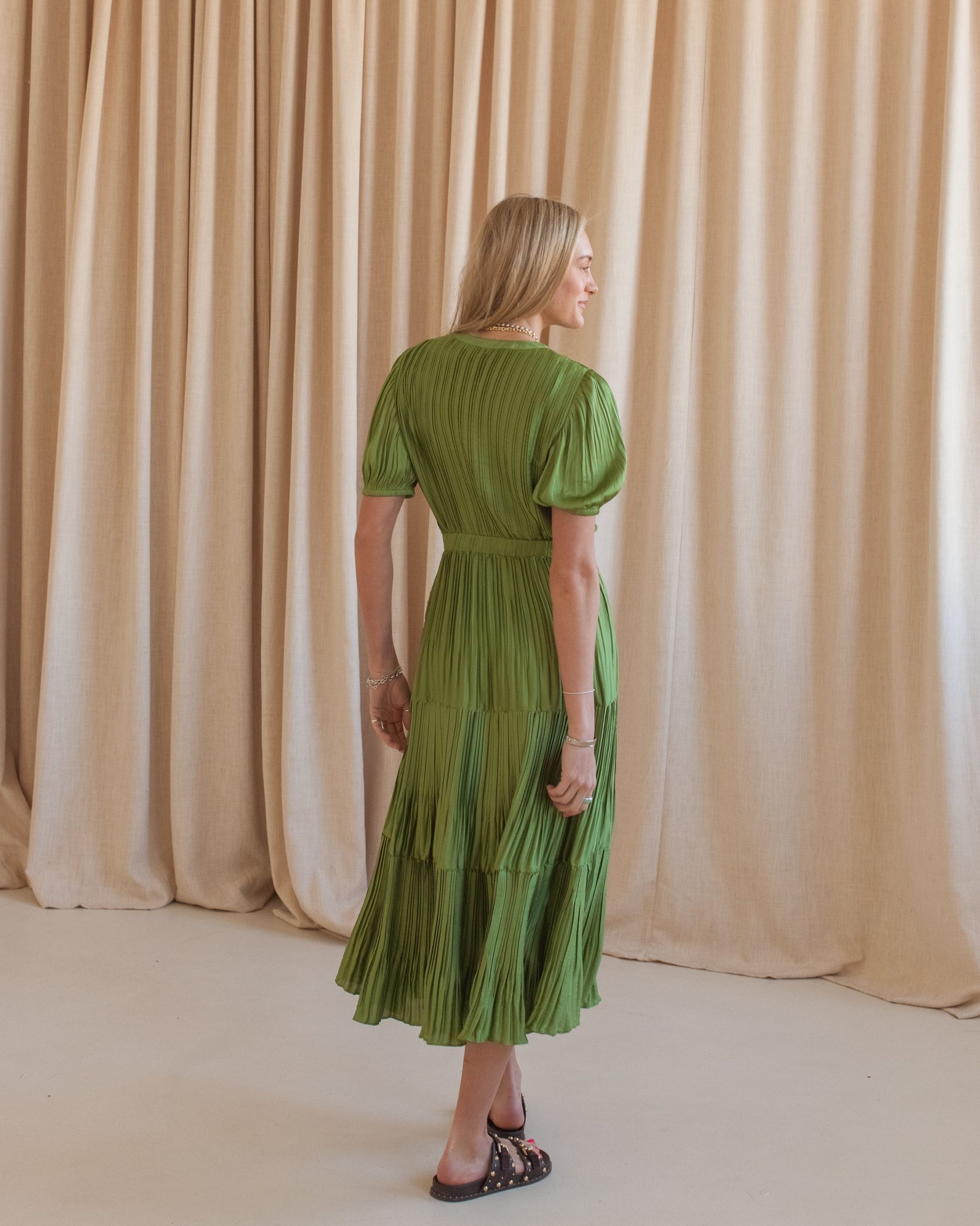 Carla Pleated Midi Dress - Image 5