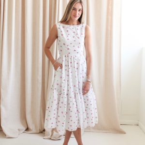 Isla Eyelet Midi Dress