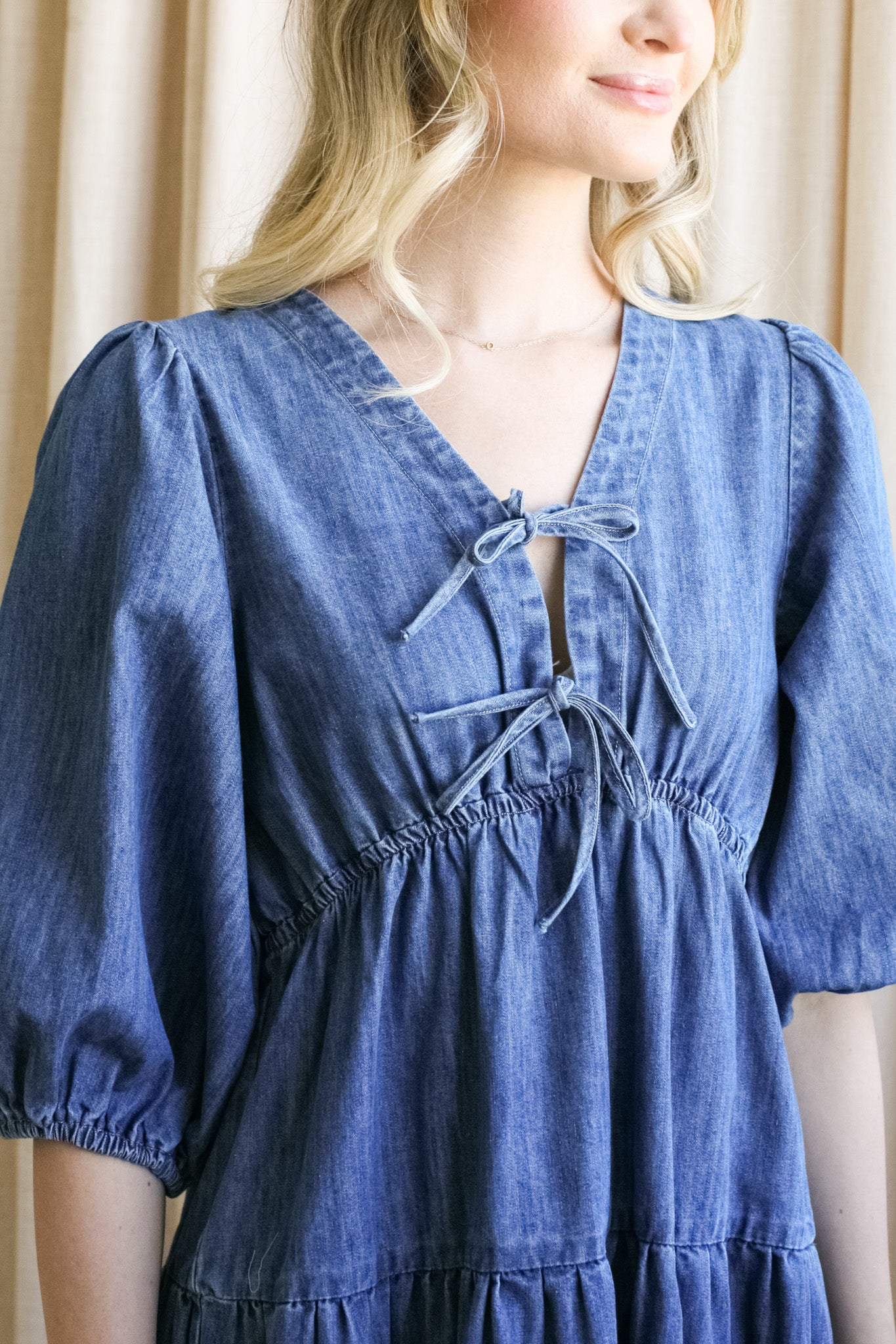 Harper Denim Midi Dress - Image 4