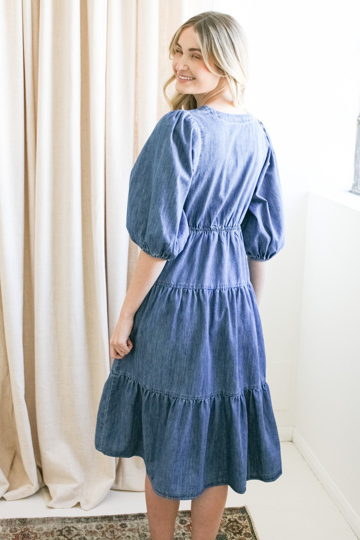 Harper Denim Midi Dress - Image 5