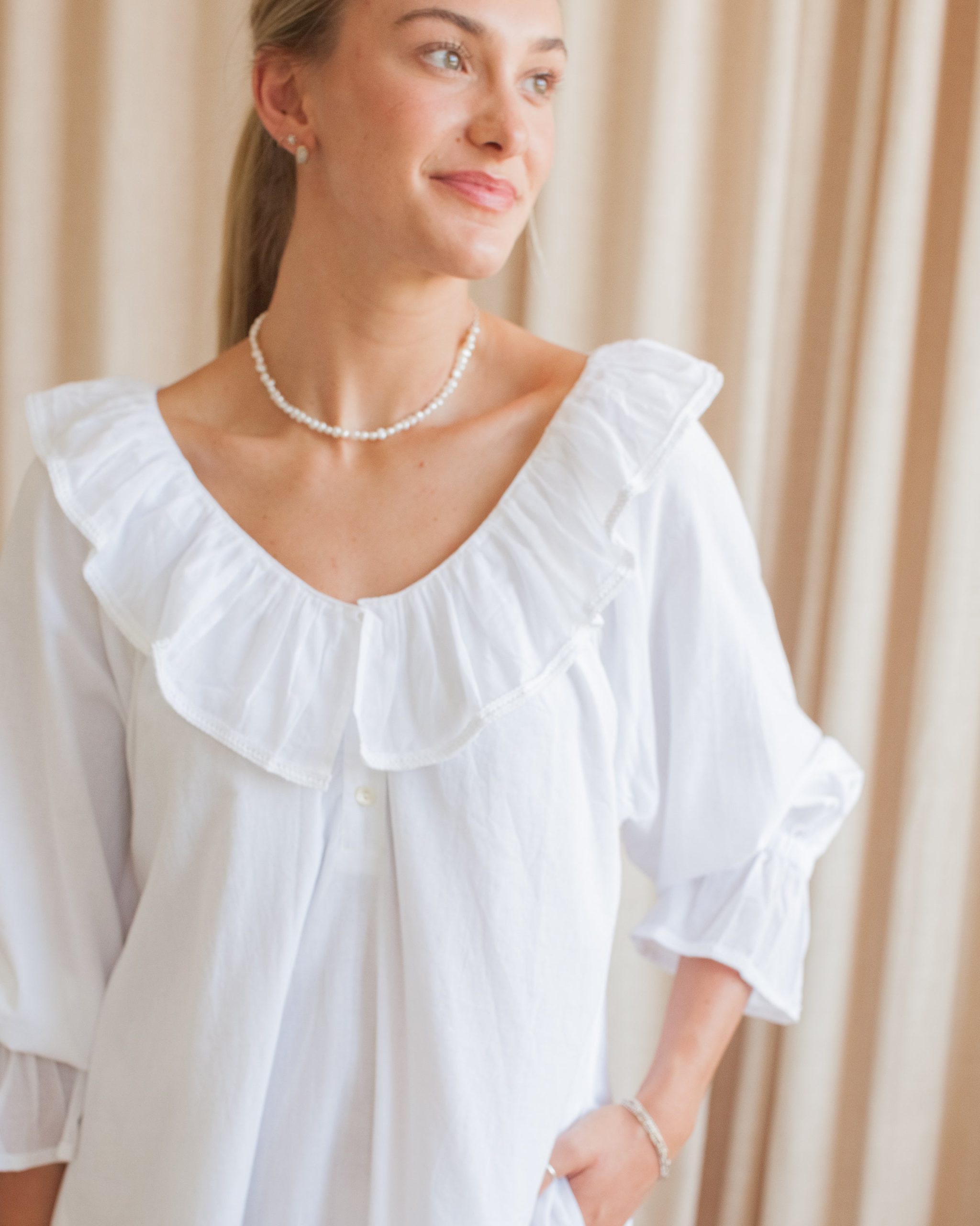 Maison de Frédéric Bennet House Dress- White - Image 3